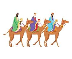 reyes magos en camellos