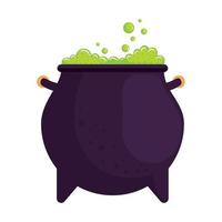 witch cauldron with potion vector