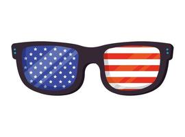 bandera de estados unidos en gafas de sol vector