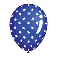 globo azul helio con estrellas vector