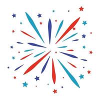 red and blue fireworks splash vector