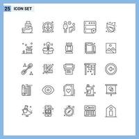 25 Universal Lines Set for Web and Mobile Applications camp delete user database people Editable Vector Design Elements