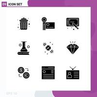 9 Creative Icons Modern Signs and Symbols of watch science knowledge video camera science information science and education Editable Vector Design Elements