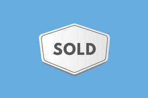 sold text Button. sold Sign Icon Label Sticker Web Buttons vector