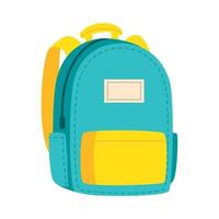 blue school bag equipment vector