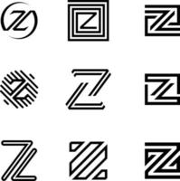 Ilustración de vector de letra z de diseño de logotipo abstracto