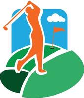 emblema de club de golf vintage de color vector