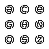 Letter A, C, E, G, H, N, O, S, Z vector illustration of abstract logo design
