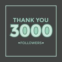 plantilla de celebración 3000 suscriptores para redes sociales. 3k seguidores gracias vector