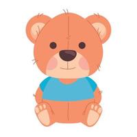 cute bear teddy toy vector