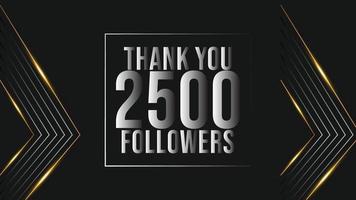 celebration 2500 subscribers template for social media. 2.5k followers thank you vector