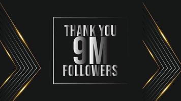 user Thank you celebrate of 9m subscribers and followers. 9m followers thank you vector