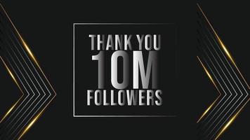 celebration 10m subscribers template for social media. 10m followers thank you vector