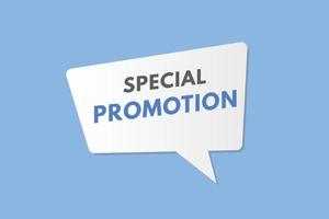 botón de texto de promoción especial. promoción especial signo icono etiqueta pegatina web botones vector