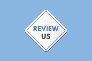 review us text Button. review us Sign Icon Label Sticker Web Buttons vector