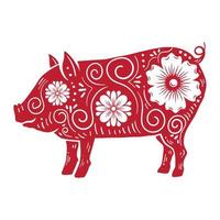 chinese zodiac pig animal vector