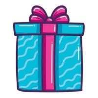 blue gift box present vector