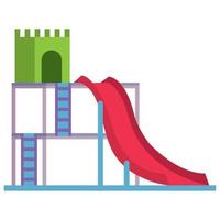 playground slide with castle vector