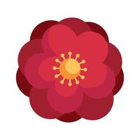 asian red flower decoration vector