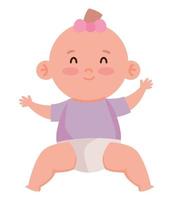 little girl baby seated vector