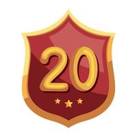 twenty annivesary golden badge vector