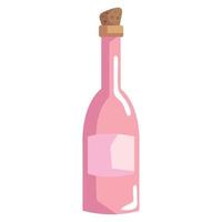 botella de bebida de champán rosa vector