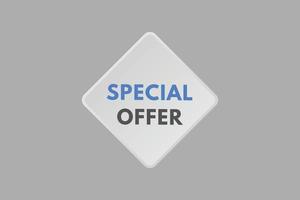 special offer text Button. special offer Sign Icon Label Sticker Web Buttons vector