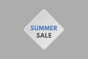 botón de texto de venta de verano. verano venta signo icono etiqueta pegatina web botones vector