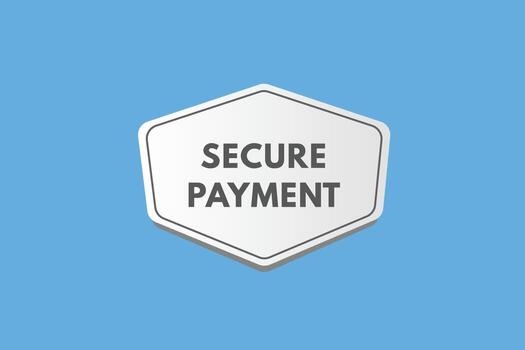 secure payment text Button. secure payment Sign Icon Label Sticker Web Buttons vector