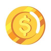 golden coin money dollar vector