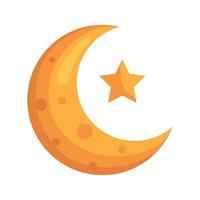 crescent moon and star vector