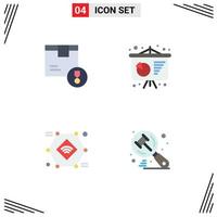 4 Creative Icons Modern Signs and Symbols of achievement iot logistic conference poster smart camera Editable Vector Design Elements