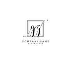 Initial GZ beauty monogram and elegant logo design, handwriting logo of initial signature, wedding, fashion, floral and botanical with creative template. vector