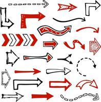 set of hand drawn arrows doodles vector