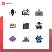 Set of 9 Modern UI Icons Symbols Signs for user tranfer sign tablet file Editable Vector Design Elements