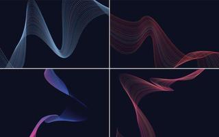 modern wave curve abstract presentation background Pack vector