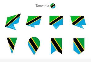 Tanzania national flag collection, eight versions of Tanzania vector flags.