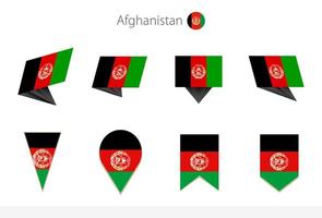 Afghanistan national flag collection, eight versions of Afghanistan vector flags.