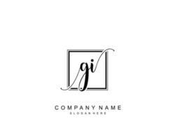 Initial GI beauty monogram and elegant logo design, handwriting logo of initial signature, wedding, fashion, floral and botanical with creative template. vector