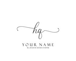 Initial HQ beauty monogram and elegant logo design, handwriting logo of initial signature, wedding, fashion, floral and botanical with creative template. vector
