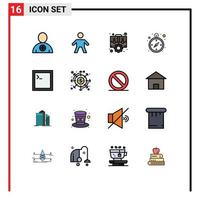 Set of 16 Modern UI Icons Symbols Signs for console navigation case logistics strategic Editable Creative Vector Design Elements