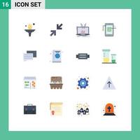 16 Flat Color concept for Websites Mobile and Apps education network analytical hardware mobile Editable Pack of Creative Vector Design Elements