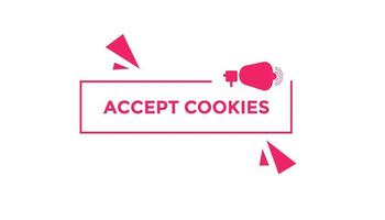Accept cookies button web banner templates. Vector Illustration