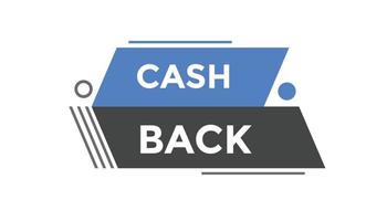 Cash back button web banner templates. Vector Illustration