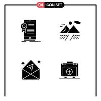 4 Creative Icons Modern Signs and Symbols of certificate chat application cloud open Editable Vector Design Elements