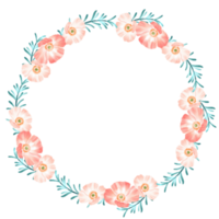 círculo de marco de flor de acuarela png