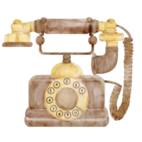 elemento vintage teléfono acuarela