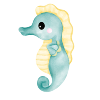 watercolor sea horse sea animal clip art png
