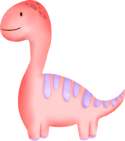 colección de elementos de dibujos animados jurásico dinosaurio acuarela bebé png