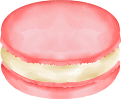 acuarela postre dulce clip art elemento lindo macarrón png